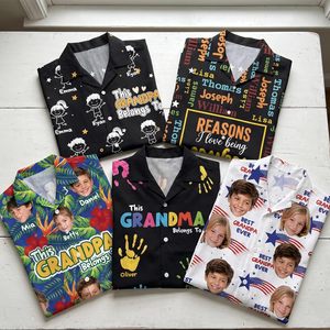 เสื้อฮาวายคุณปู่แบบกำหนดเอง เสื้อฤดูร้อนสำหรับผู้ชายพร้อมรูปภาพ ดีไซน์คุณปู่ที่ดีที่สุดตลอดกาล ไซส์ S ถึง 5XL - Product Image 5