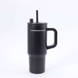 Insulated Car <b>Handle</b> <b>Travel</b> Tumbler 24oz 720ml Double Wall <b>Mug</b> Lid Straw Anti-Slip for Driving Use - Product Image 5