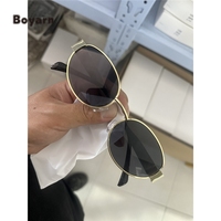 Lunettes de soleil Boyarn Punk Metal Frame Shades 90s Style Shades Luxury Fashion Custom Lunettes de soleil ovales rondes en métal uni incassables de haute qualité