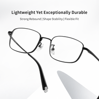 Gafas Unisex Rectangulares de Metal con Protección Anti-Luz Azul, Ligeras, Color Marrón Sólido, Montura Completa, para Uso Diario en Adultos