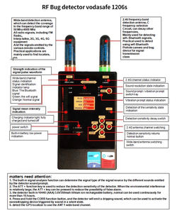 Detector de Señales de RF de Banda Ancha Vodasafe |   Detector de Cámaras Ocultas, Micrófonos Espía y Rastreadores GPS con Alertas de Sonido y Vibración - Product Image 1