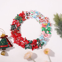 Accessoires de cheveux de fille de vacances de noël transfrontaliers imprimés à la main renne flocon de neige princesse ornements de fête pince à cheveux
