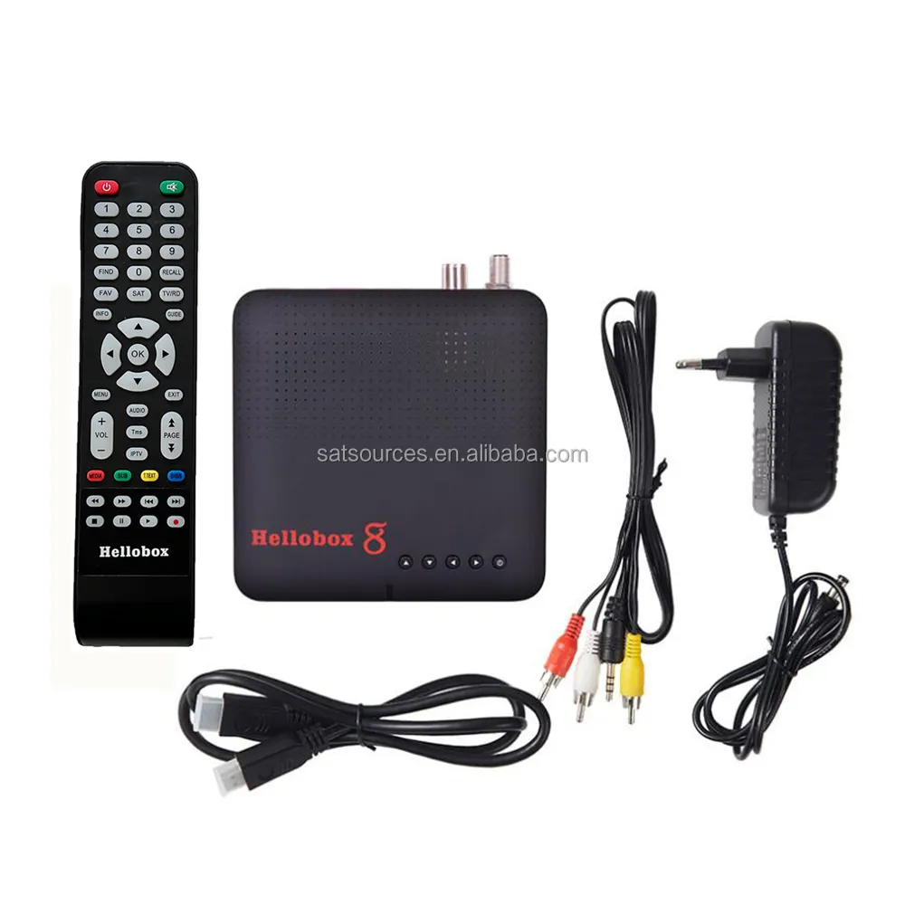 Hellobox 8 Kombo penerima TV satelit DVB-T2 DVB-S2X mendukung Autoroll Powervu Autoroll Biss IPTV CCCam Newcamd