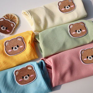 Gilet en tricot gaufré pour animaux de compagnie, motif animaux mignons, couleur bonbon, en polyester, style pull, pour chien, printemps-automne - Product Image 4