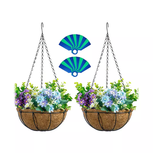 Grand pot suspendu rond en fibre de coco fait à la main pour jardin, <span class=keywords><strong>panier</strong></span> à fleurs pour décoration - Product Image 6