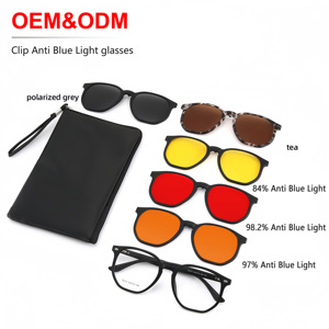 74-98% nuova Clip magnetica cinque occhiali da sole polarizzati multifunzionali lettura Computer Anti <span class=keywords><strong>filtro</strong></span> <span class=keywords><strong>luce</strong></span> <span class=keywords><strong>blu</strong></span> che blocca gli occhiali - Product Image 1