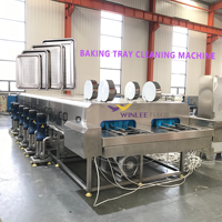 Automatische kleine plastic mandenwasmachine |   Fruit, groente, vis, omzetkratten, reinigingsapparatuur