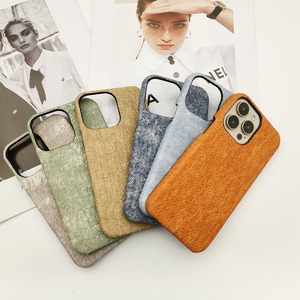 Coque de protection rigide anti-chute tendance pour iPhone 17 Pro, motif denim classique, demi-coque pour 15 Pro, et coque de protection tendance pour 16 Pro Max 16E - Product Image 4