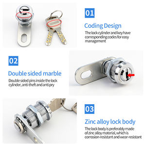 उच्च सुरक्षा औद्योगिक जस्ता मिश्र धातु कैबिनेट कैम लॉक वेंडिंग मशीन और उपकरण कैबिनेट लॉक 2 कुंजी के साथ - Product Image 3