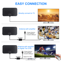 Antenne TV intérieure 4K DVB-T DVB-T2 à gain élevé avec connecteur coaxial, réception UHF et câble de 3 m – Vente Flash Directe Usine