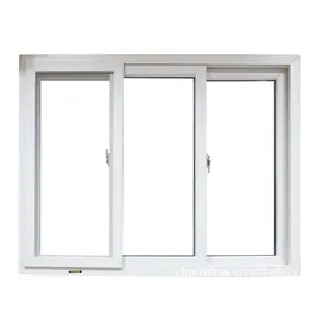 Großhandelspreis weiße horizontale 4-panel-fertighäuse-innenfenster aus UPVC und PVC-Schiebefenster
