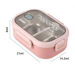 850ml Insulated Stainless Steel 304 Food Grade Double-layer Portable <b>Compartments</b> for Students and Work Bento <b>Lunch</b> <b>Box</b> - Product Image 4