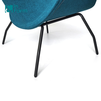 Chaise longue à pieds en métal bleu antique Chaise d'appoint design de style nordique Fauteuil pour une personne