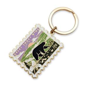 Portachiavi Custom Factory Free Design grandi montagne fumose parco nazionale timbro oro metallo duro smalto portachiavi portachiavi portachiavi - Product Image 6