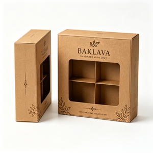 Scatola <span class=keywords><strong>per</strong></span> Baklava Antiaderente con Finestra Trasparente, Confezione Regalo Premium <span class=keywords><strong>per</strong></span> <span class=keywords><strong>Dolci</strong></span> Mediterranei - Product Image 6