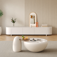 Kreatives Paar Minimalistische Weiße Unregelmäßig Geformte Couchtische für Wohnzimmer Schlafzimmer Apartment-Nutzung mit Umweltfreundlichen Platten