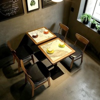 Ensemble table et chaises en bois massif de style rétro américain pour restaurant occidental, café et confiserie