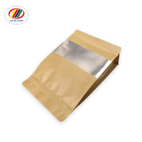 Sac d'emballage kraft en aluminium laminé imprimé personnalisé avec fenêtre sac en papier kraft en plastique