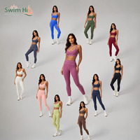 Ensembles de leggings de yoga extensibles en gros pour le fitness et le sport, soutien-gorge de yoga en spandex à séchage rapide, vêtements de Pilates pour femmes