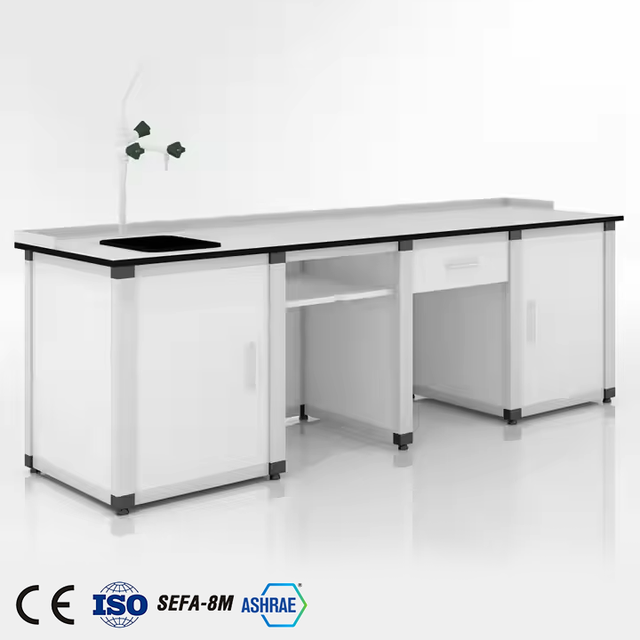 Cold-rolled Steel Chemical Lab Instrument Table Chemical Resistance Laboratory Bench with Sink