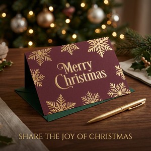 Biglietti di Auguri Natalizi di Lusso con Stampa in Lamina d'Oro e Buste, Cartoncino Premium 350gsm, Set Aziendale Personalizzabile OEM/ODM - Product Image 6