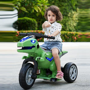 Coche de juguete eléctrico de dinosaurio para niños, triciclo de plástico con batería, luces y música para niños y niñas - Product Image 6
