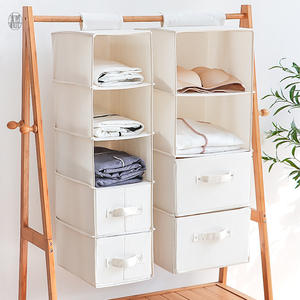 Bolsa de almacenamiento para armario de lino y algodón, organizador colgante rectangular ligero para ropa interior, uso en dormitorio - Product Image 3