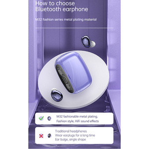 Audífonos Intrauditivos Inalámbricos <span class=keywords><strong>M23</strong></span> TWS con Diseño de Espejo Plateado, Bluetooth 5.0, Color Morado - Product Image 4