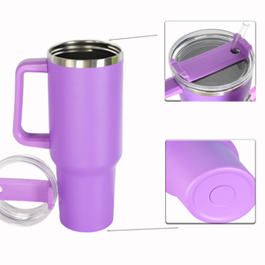 Gobelet isotherme en céramique de 40 oz, personnalisable, avec poignée, en acier inoxydable, pour les voyages - Product Image 2