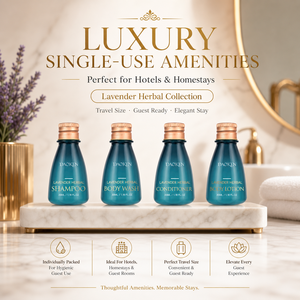 Shampooing et après-shampoing hydratants jetables de 35 ml à la lavande, marque privée OEM, pour hôtels et maisons <span class=keywords><strong>d</strong></span>'hôtes - Product Image 4