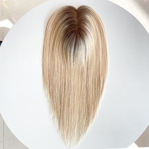 Disponible para Envío Inmediato, Base Mono 3x5.5 con Cabello Ruso y Clips de PU, Topper para Cabello, Color Rubio Balayage para Mujeres Blancas SBT18/60 - Product Image 2