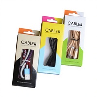 Boîte pliante personnalisée en papier recyclé couché avec fermeture à languette pour accessoires électroniques, écouteurs, câbles USB et chargeurs