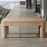 Meubles de jardin extérieur Banquet restauration barbecue Camping pique-nique Table basse latérale blanc rectangulaire en bois de teck petite Table CNLF