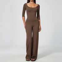 Ensemble de yoga pour femmes avec logo personnalisé, écologique, respirant, uni, vêtements de sport, tenue de fitness 2 pièces, Ropa Deportiva Mujer