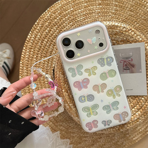 เคสโทรศัพท์ลายผีเสื้อสีสันสดใสสองชั้นสำหรับ iPhone 17 Pro Max 16 15 สำหรับสาวๆ รุ่น Spring Summer Hollow - Product Image 3