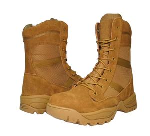 Botas Tácticas TSB13 Personalizadas de Cuero Vacuno Genuino Color Coyote Marrón y Negro con Mangas Oxford Transpirables, Botas de Desierto - Product Image 1