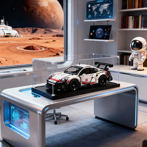 Para <span class=keywords><strong>Lego</strong></span> 42096 caja de presentación acrílica caja de almacenamiento de PVC cubierta antipolvo para <span class=keywords><strong>Porsche</strong></span> 911 Lamborghini McLaren Supercar Racing figuras - Product Image 3