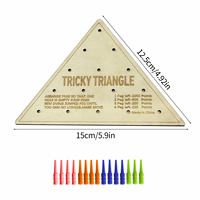 Jeu de société en bois personnalisable, portable, écologique, en forme de dessin animé, cadeau promotionnel, boîte triangulaire, échecs