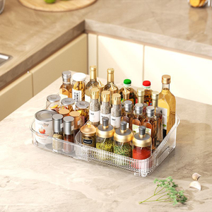 GREENSIDE Porte-épices extensible en plastique PET Organisateur rétractable pour la cuisine Rangement des boissons Boîte à conserve Étagère fonctionnelle Utilisation sur <span class=keywords><strong>table</strong></span> - Product Image 1