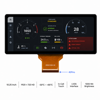 Módulo LCD TFT de 10.25 Pulgadas con Amplio Rango de Temperatura 1920*720 LVDS -30~+85 ° Pantalla Táctil Integrada C de 1000 Nits para Vehículos Todoterreno