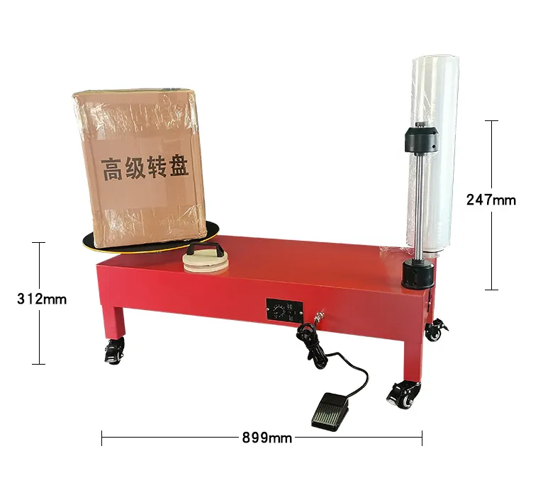 小型半自動電気カートンボックスパレットストレッチフィルムラッパー包装機