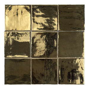 Piastrella Creta 13x13 Cm Oro Finitura Lucida Bordi Irregolari Spessore 9 Mm - Product Image 2