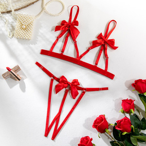New Hot and Open-end Lingerie <b>Set</b> Hollow Bow Tie Design <b>Sexy</b> Lingerie <b>Set</b> Bow Match Color Hollow <b>Sexy</b> Lingerie <b>Set</b> - Product Image 5