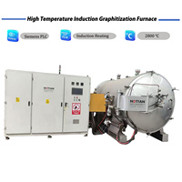 Horno de grafitización de alta temperatura programable por PLC con protección de gas inerte de alto vacío para tratamiento térmico de material de ánodo de SiC