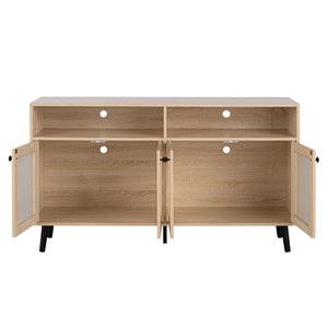 Mid-Century Modern TV Stand Tapered Leg Round <strong>Knobs</strong> Cabinet <strong>Doors</strong> Finish Primary Living Room - Product Image 5