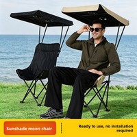 Chaise pliante à 2 ventilateurs à énergie solaire, chaise de camping, de pêche ou de plage portable avec cadre en acier et tissu Oxford pour l'extérieur