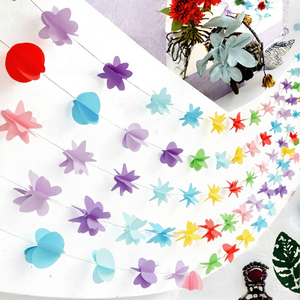 Paper <b>Garland</b> String Butterfly <b>Flower</b> Heart Star Hanging Decoration for Wedding Party Indoor Decor - Product Image 2
