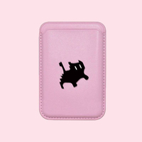 Dompet Kartu Kulit Magnetik dengan Desain Pasangan Kartun, Klip Belakang, dan Kantong Sederhana untuk Penggunaan Sehari-hari