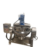 Marmite de cuisson à double paroi en acier inoxydable de 300 litres, chauffage électrique au gaz, bouilloire à vapeur avec agitateur