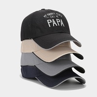 Nouveau chapeau de papa à six panneaux 100% polyester casquette de baseball PAPA en 4 styles formels vente en gros avec motif de lettres